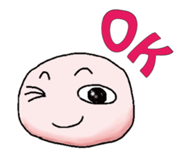 Sticker of cute round face sticker #3593594