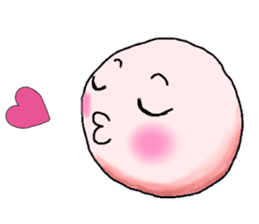 Sticker of cute round face sticker #3593596