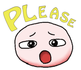 Sticker of cute round face sticker #3593599