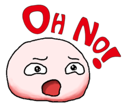 Sticker of cute round face sticker #3593600