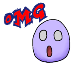 Sticker of cute round face sticker #3593601