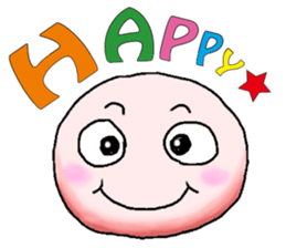Sticker of cute round face sticker #3593602