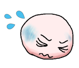 Sticker of cute round face sticker #3593604