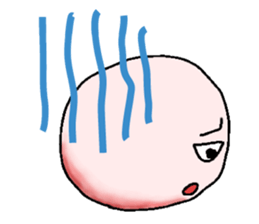 Sticker of cute round face sticker #3593608