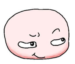 Sticker of cute round face sticker #3593609