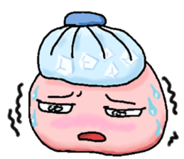 Sticker of cute round face sticker #3593611