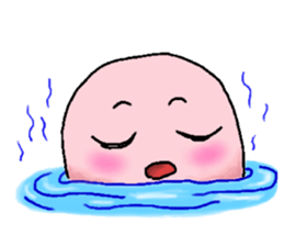 Sticker of cute round face sticker #3593613