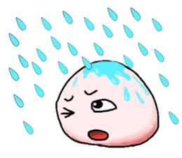 Sticker of cute round face sticker #3593615