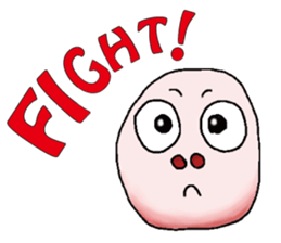 Sticker of cute round face sticker #3593616