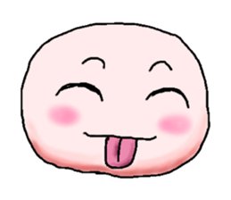 Sticker of cute round face sticker #3593620