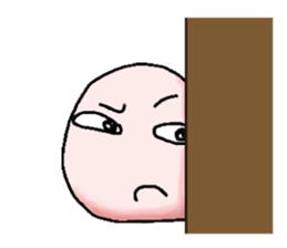 Sticker of cute round face sticker #3593621