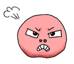 Sticker of cute round face sticker #3593622