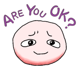 Sticker of cute round face sticker #3593623