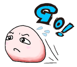 Sticker of cute round face sticker #3593624