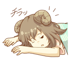 Sleep sticker of sheep girl sticker #3594068
