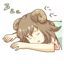 Sleep sticker of sheep girl sticker #3594069