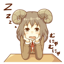 Sleep sticker of sheep girl sticker #3594090