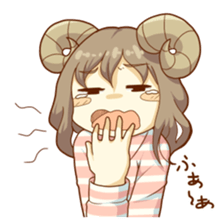 Sleep sticker of sheep girl sticker #3594097