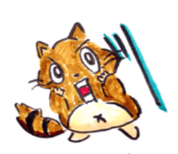 rabbit and tanuki sticker #3594467