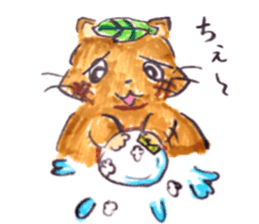 rabbit and tanuki sticker #3594468