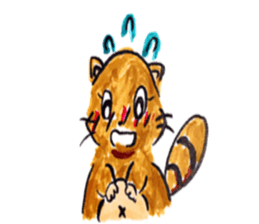 rabbit and tanuki sticker #3594472