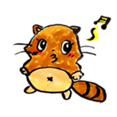 rabbit and tanuki sticker #3594475
