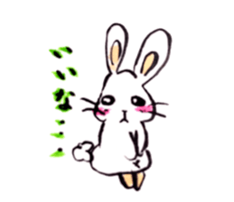 rabbit and tanuki sticker #3594477