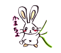 rabbit and tanuki sticker #3594478