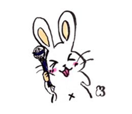 rabbit and tanuki sticker #3594480