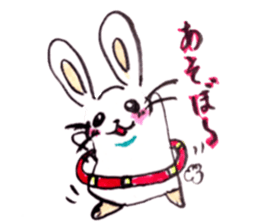 rabbit and tanuki sticker #3594485
