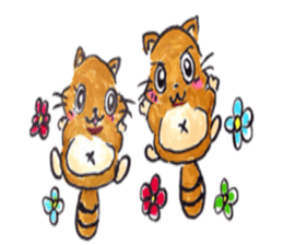 rabbit and tanuki sticker #3594487