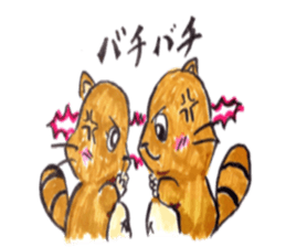 rabbit and tanuki sticker #3594488