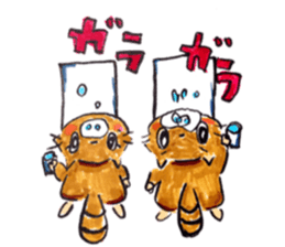 rabbit and tanuki sticker #3594489