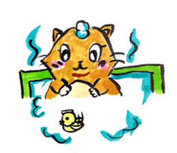 rabbit and tanuki sticker #3594494