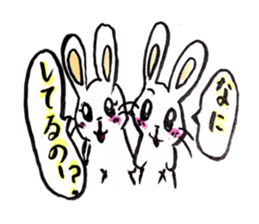 rabbit and tanuki sticker #3594498