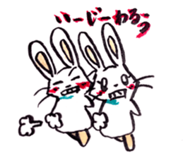 rabbit and tanuki sticker #3594500