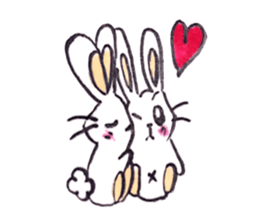 rabbit and tanuki sticker #3594502