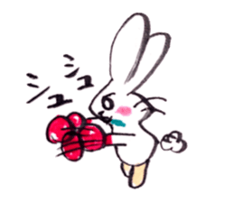 rabbit and tanuki sticker #3594504