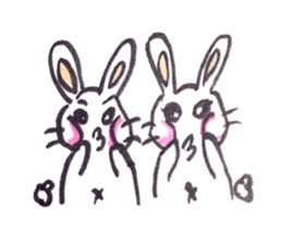 rabbit and tanuki sticker #3594505