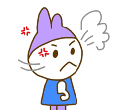 Rabbit wearing a hat sticker #3599549