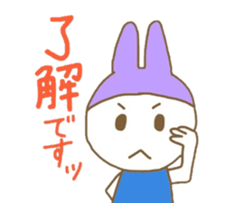 Rabbit wearing a hat sticker #3599582