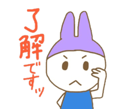 Rabbit wearing a hat sticker #3599582