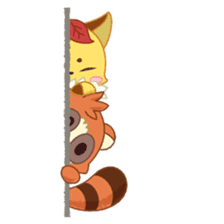 Racoon dog and fox-like daily life sticker #3600086