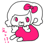 Ribbon-chan and haunted-chan sticker #3601346