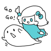 Ribbon-chan and haunted-chan sticker #3601369
