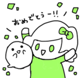 Ribbon-chan and haunted-chan sticker #3601375