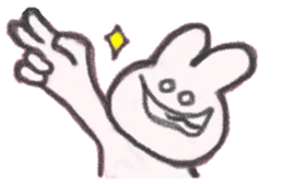 The sassy rabbit drawn by a crayon.2 sticker #3609186