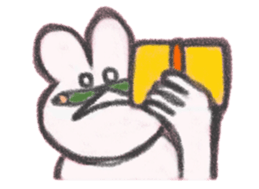 The sassy rabbit drawn by a crayon.2 sticker #3609187