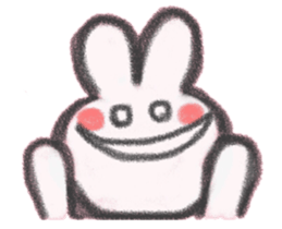 The sassy rabbit drawn by a crayon.2 sticker #3609188