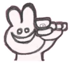 The sassy rabbit drawn by a crayon.2 sticker #3609189